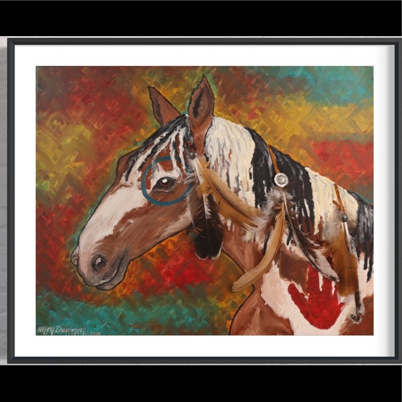 Native American Paint Horse Art Print Oil Painting Western Ranch Cowboy Decor - Picture 4 of 10